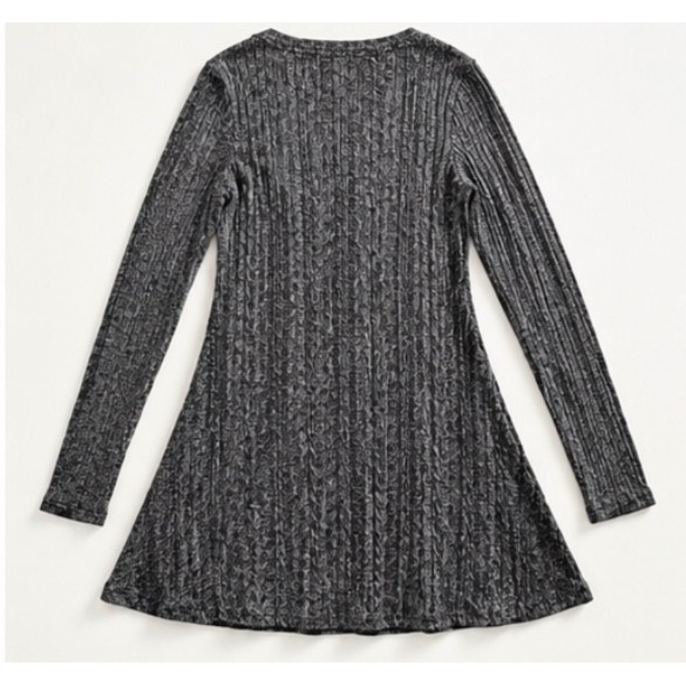 Urban Outfitters BDG charcoal heather ribbed knit flare dress - Picture 2 of 4
